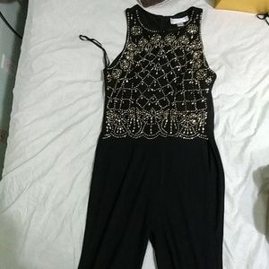 Jackie Jon Black Romper size 4 w/heavy work